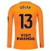 Fotbalové dresy Atlético Madrid Oblak 13 Brankářské 2025-26 oranžový Dlouhý Rukáv